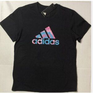 Women's Adidas Tee T Shirt Athletic Sports Active Wear Black Top M